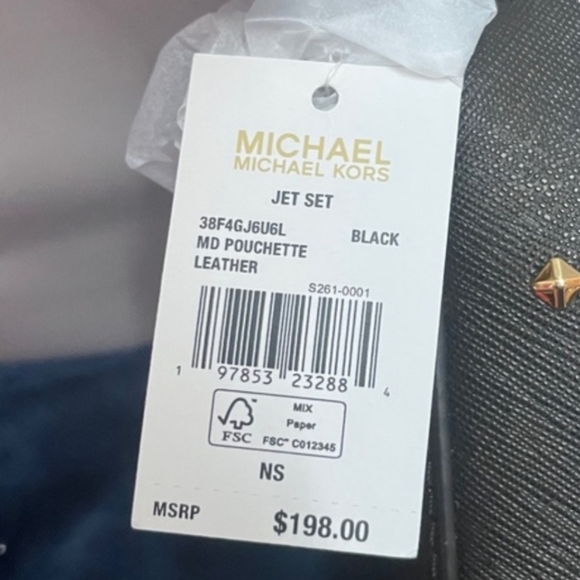 NWT ‘Jet Set’ Michael Kors Medium Leather Pouchette - Picture 3 of 7